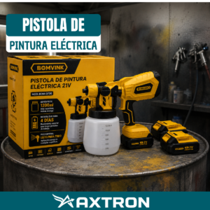 Pistola de Pintura Eléctrica Inalámbrica 1200ml BiVolt con Picos Especiales + REGALO: 2 Baterías de Repuesto