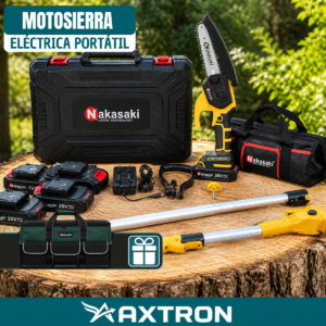 Motosierra Eléctrica Portátil con 4 Baterías Bivolt + REGALO: Bolsa de Herramientas Multiuso - Comprá 1 y Llevá 2