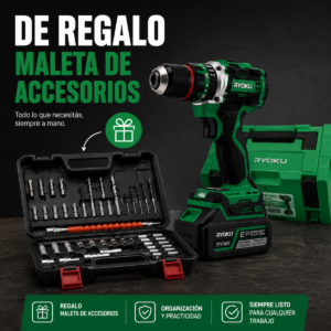 Alternative view of Kit Completo de Taladro y Atornillador Profesional AlphaCode + REGALO: 2 Baterías y Maletín con Accesorios