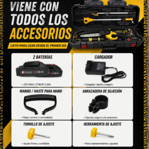 Alternative view of Motosierra Eléctrica Portátil con 4 Baterías Bivolt + REGALO: Bolsa de Herramientas Multiuso - Comprá 1 y Llevá 2