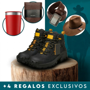 Alternative view of Kit Botina Masculina Bravo em Couro Legítimo e Palmilha Ortopédica + 3 BRINDES: Copo, Cinto e Carteira