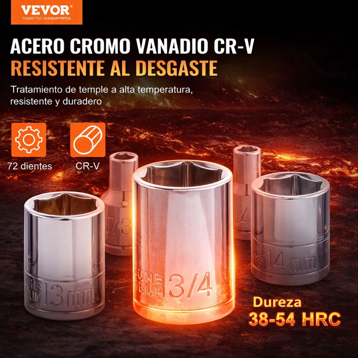 Herramientas organizadas en caja rígida