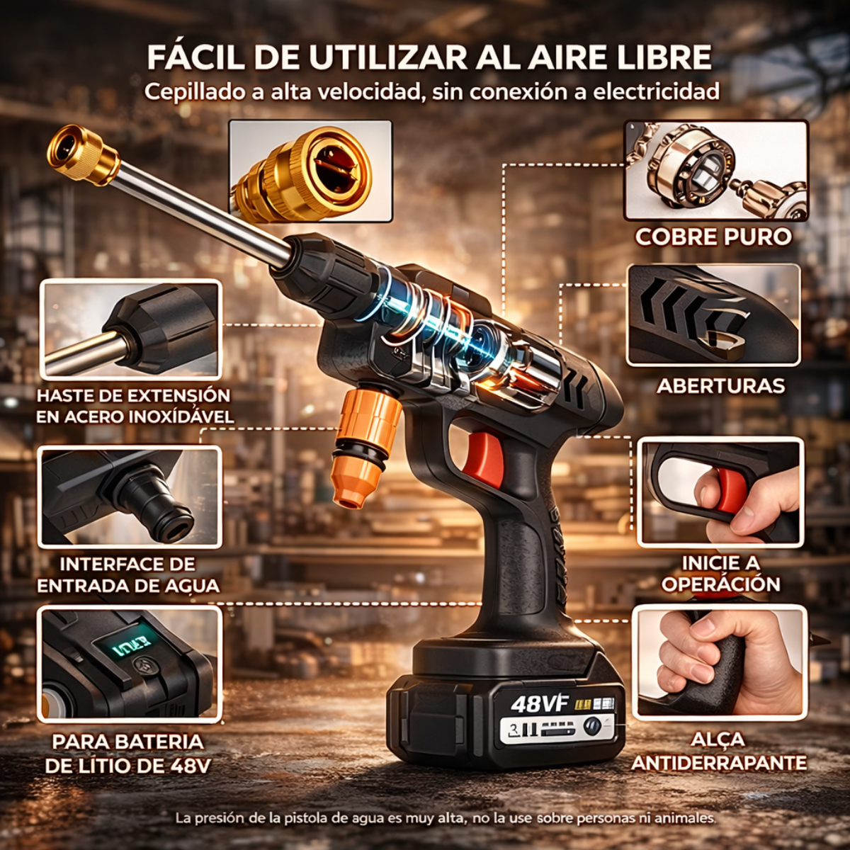 Lavadora inalámbrica profesional