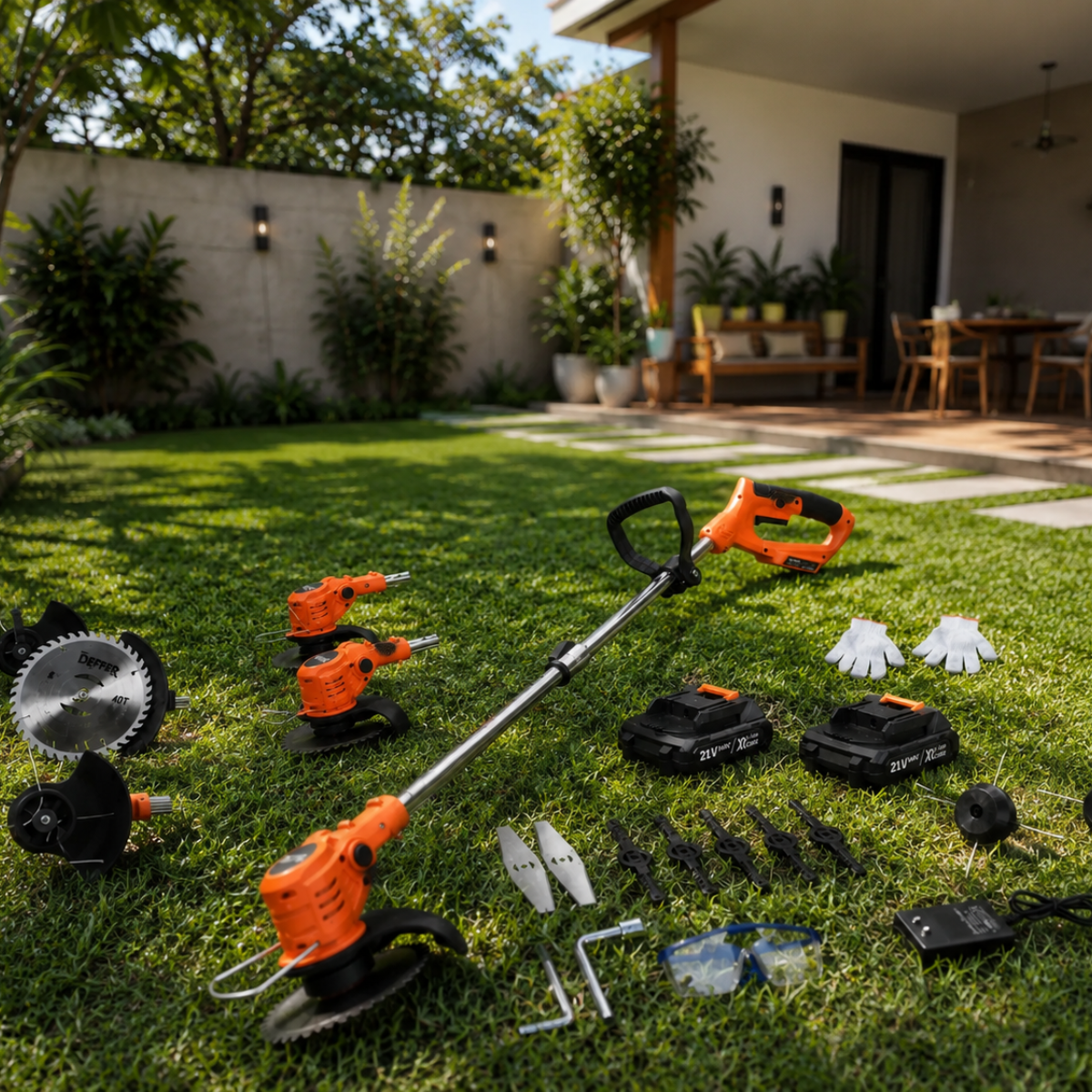 Aparador de Césped Eléctrico Inalámbrico BiVolt 900W Desmontable